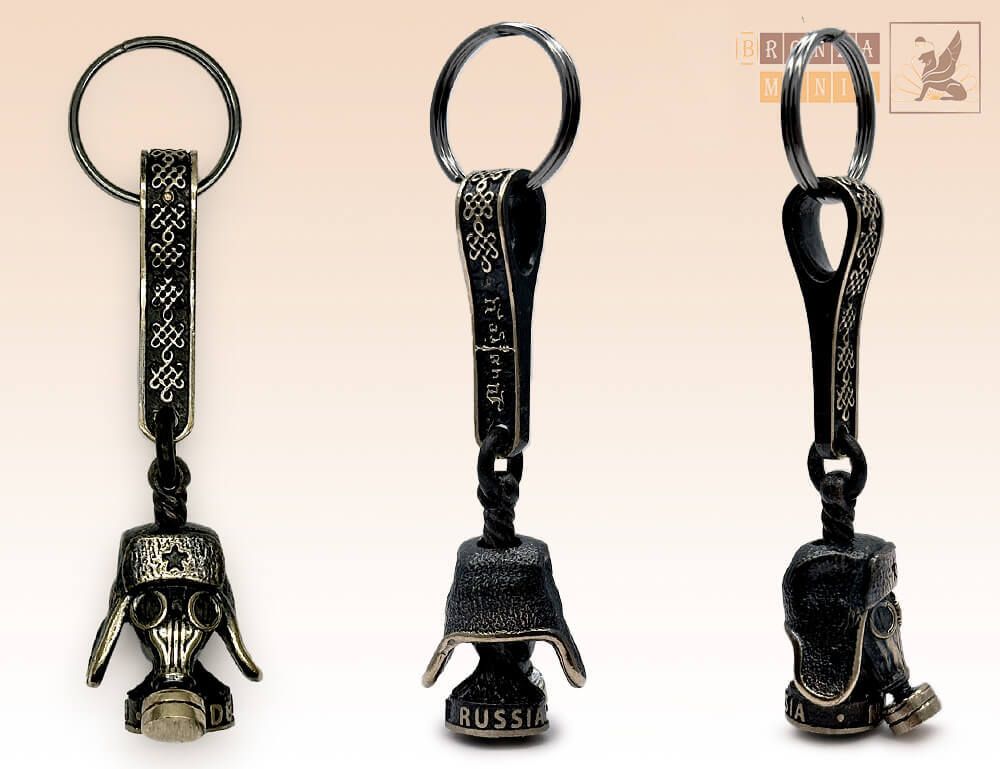 брелок Противогаз в ушанке