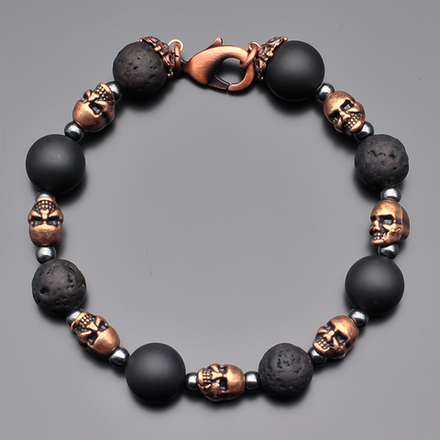Мужской браслет с черепами "Rico La Cara" AMX003160