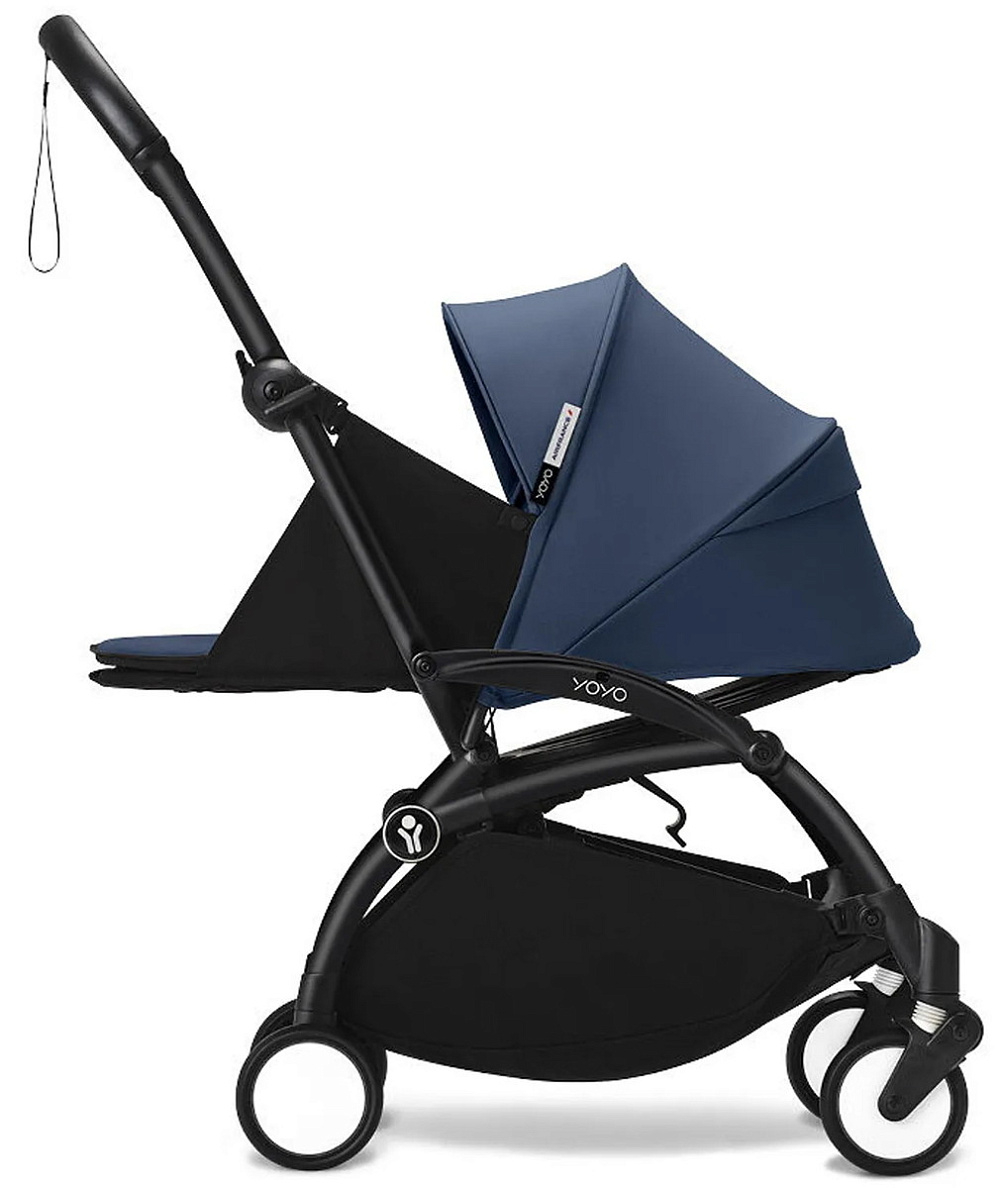 Коляска для новорожденных Stokke YOYO3 Newborn Pack 0+ рама чёрная Black Air France Blue