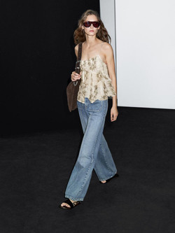 Massimo Dutti Топ с принтом на бретелях, серый