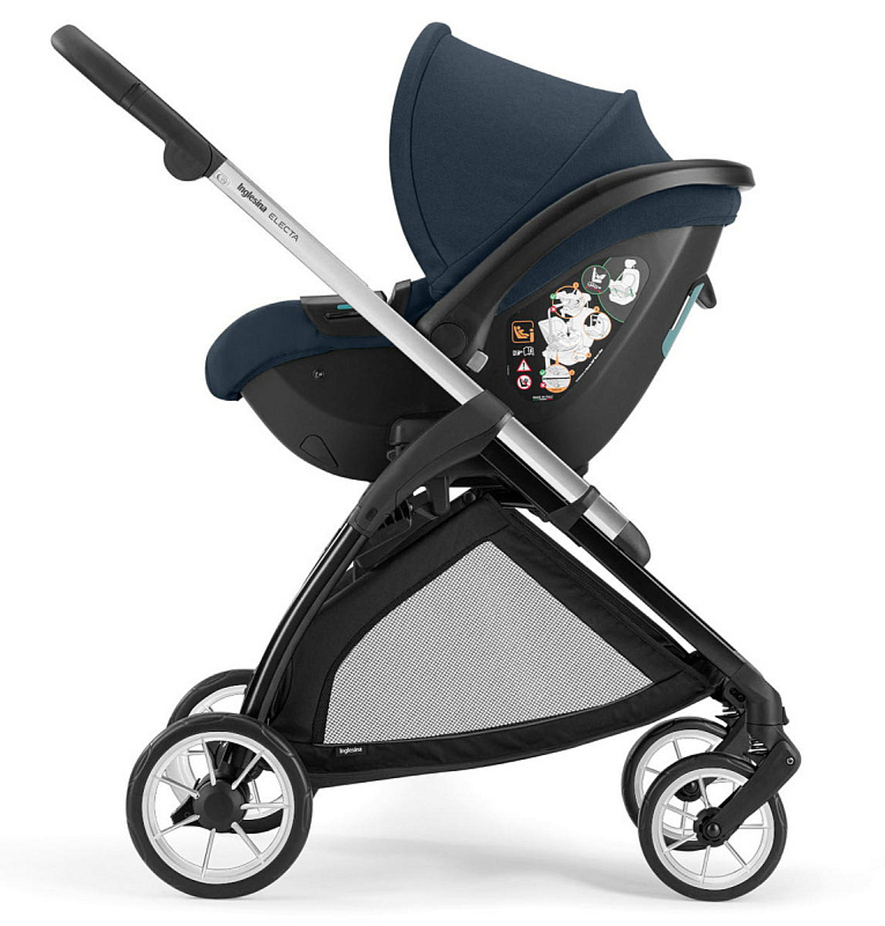 Коляска 3 в 1 Inglesina Electa System Quattro DRW 2025 с подставкой под люльку Hudson Blue