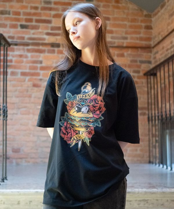 Футболка оверсайз Burger черная - фото 5