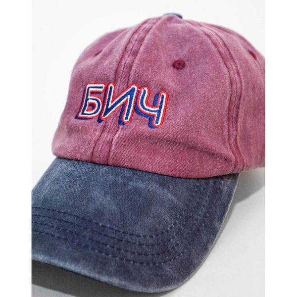 Кепка ретро-красная / синяя - фото 2