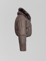 Куртка CLASSIC SIX 8203-A однотонная укороченная с отстегивающимся меховым воротником