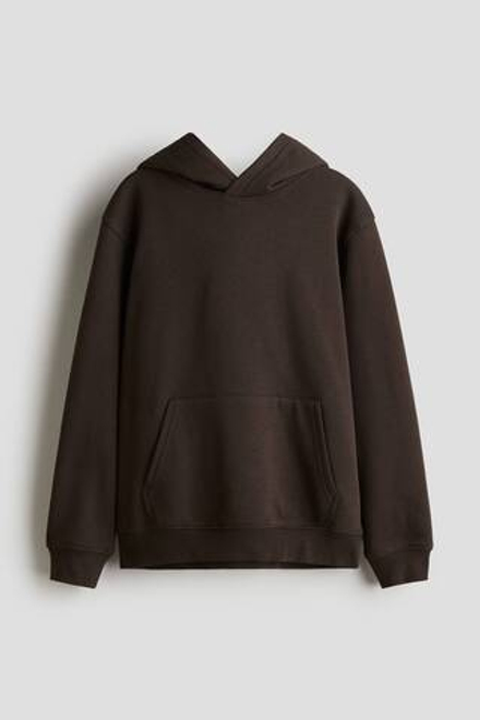 H&M Толстовка с капюшоном и принтом, темно-коричневый
