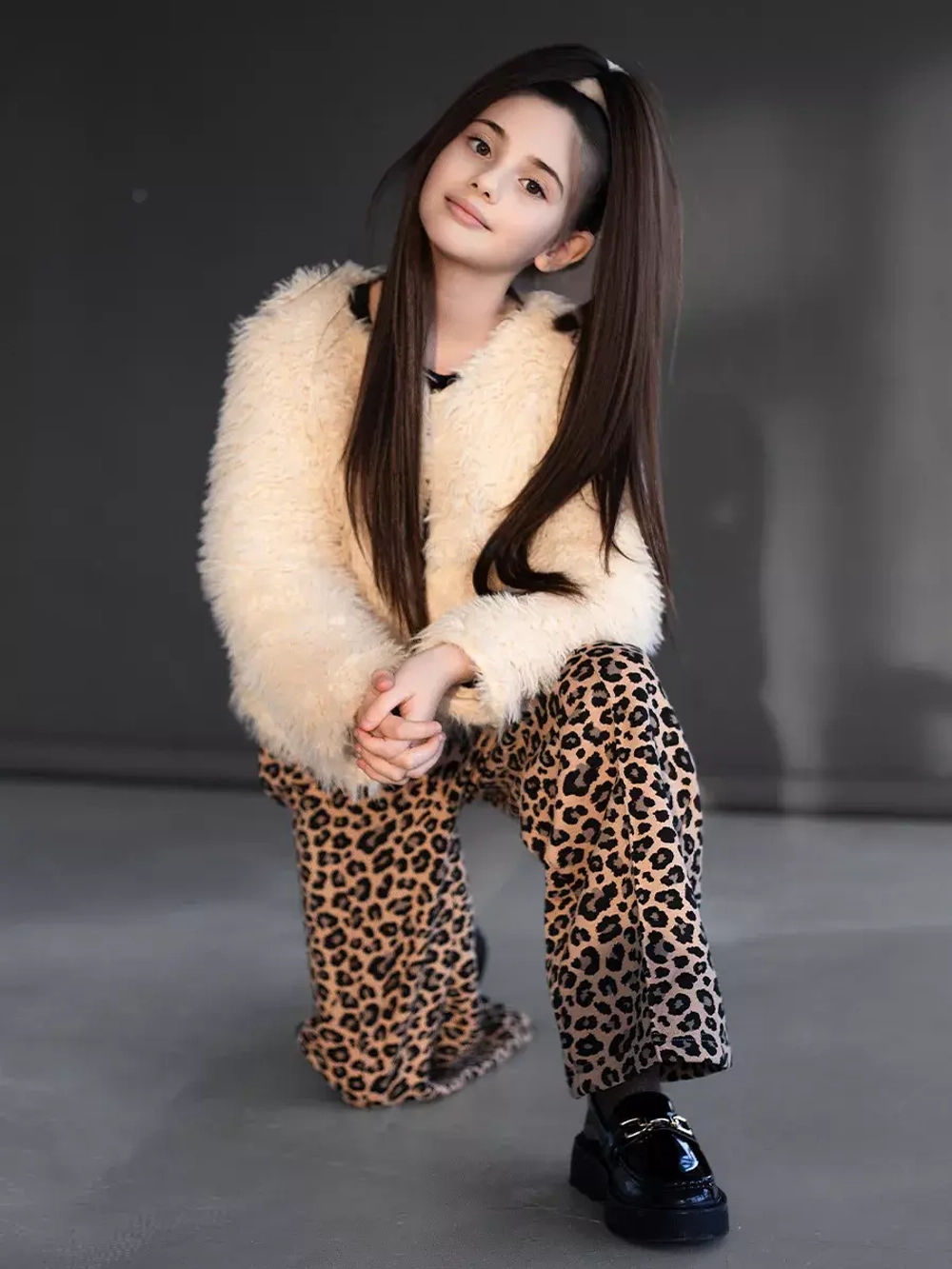 Штаны для девочки палаццо о с принтом