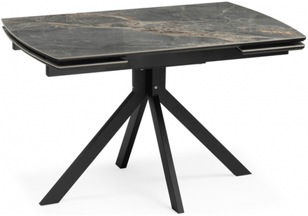 Керамический стол Woodville Катчел 120(180)x80 nebula gold, черный