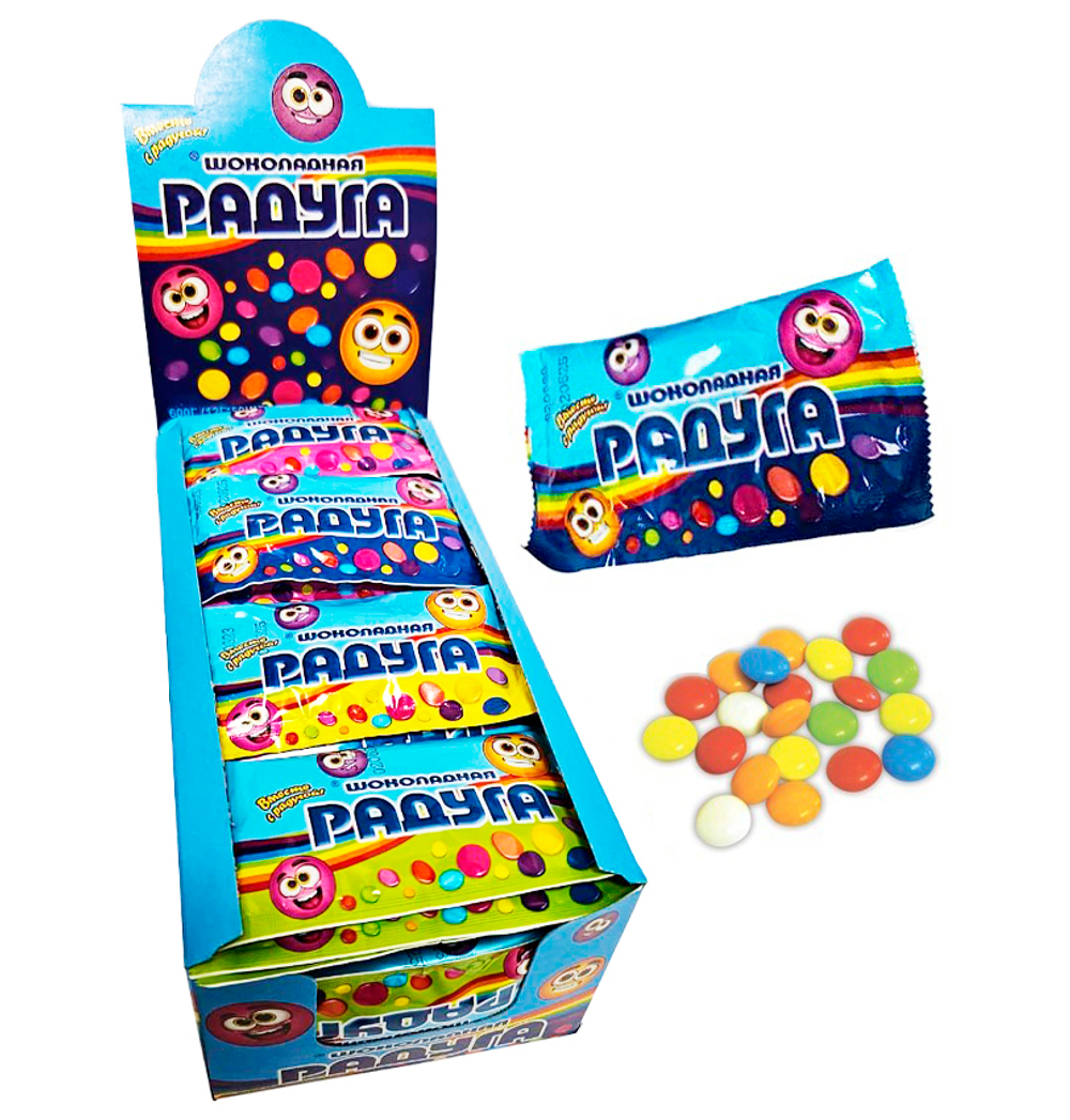 Шок. драже "Шоколадная радуга" в глазур 12*50шт 12г