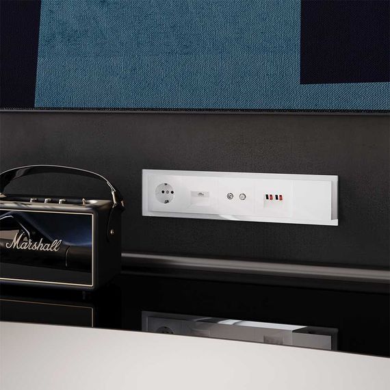 Рамка стеклянная Voltum S70 на 5 постов, (белый, стекло) VLS110501