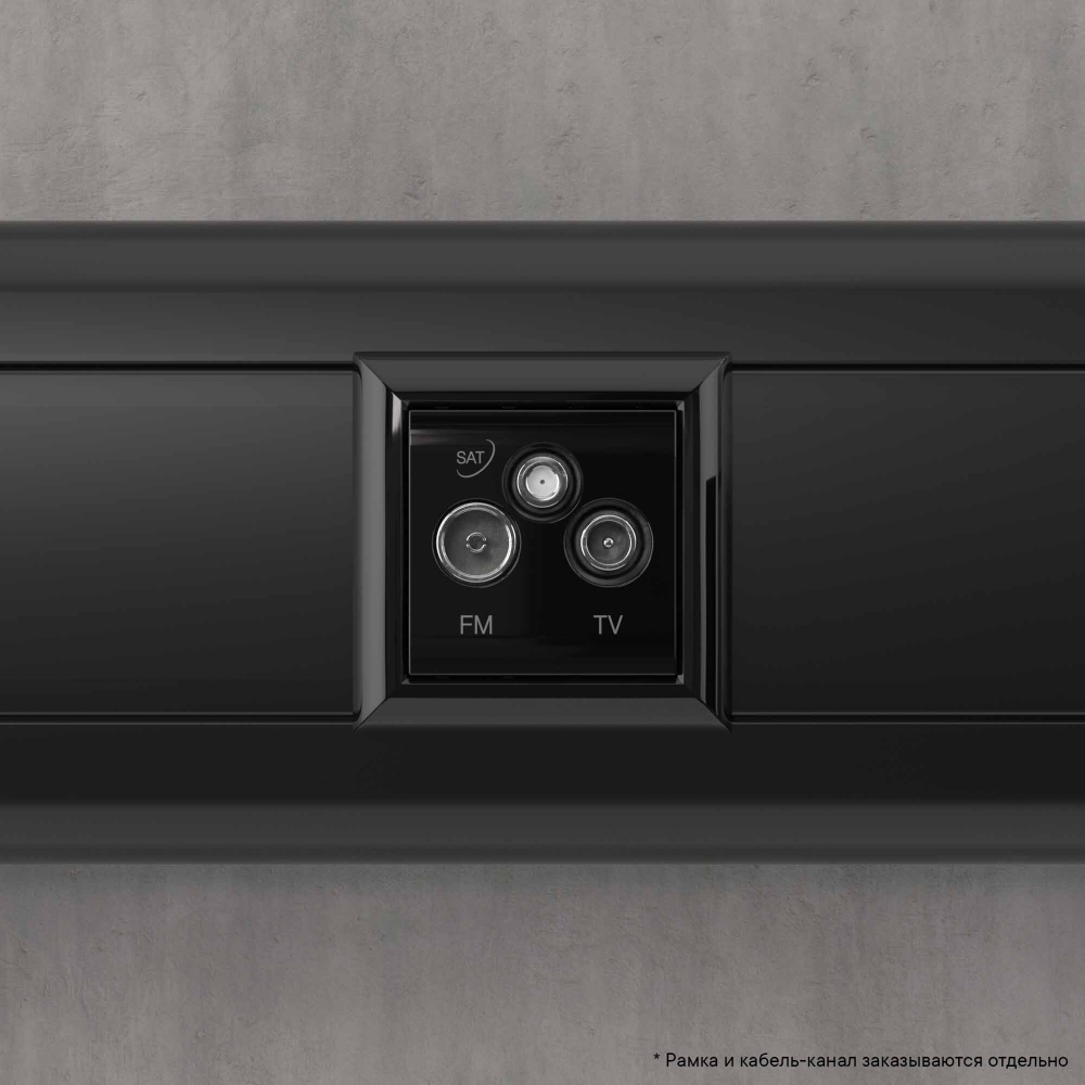 Розетка TV-FM-SAT модульная, "Avanti", "Черный квадрат", 2 модуля