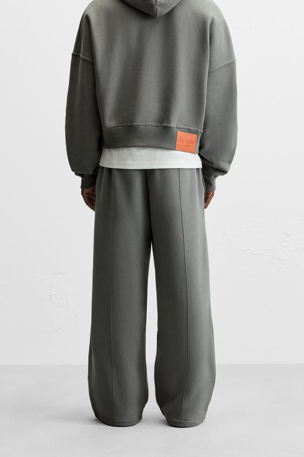 ZARA БРЮКИ WIDE FIT С ДЕКОРАТИВНЫМИ ШВАМИ, ВОДЯНИСТО-ГОЛУБОЙ