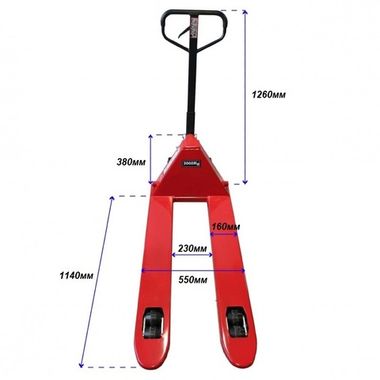 Тележка гидравлическая ручная 3т FORCEKRAFT FK-AC3.0