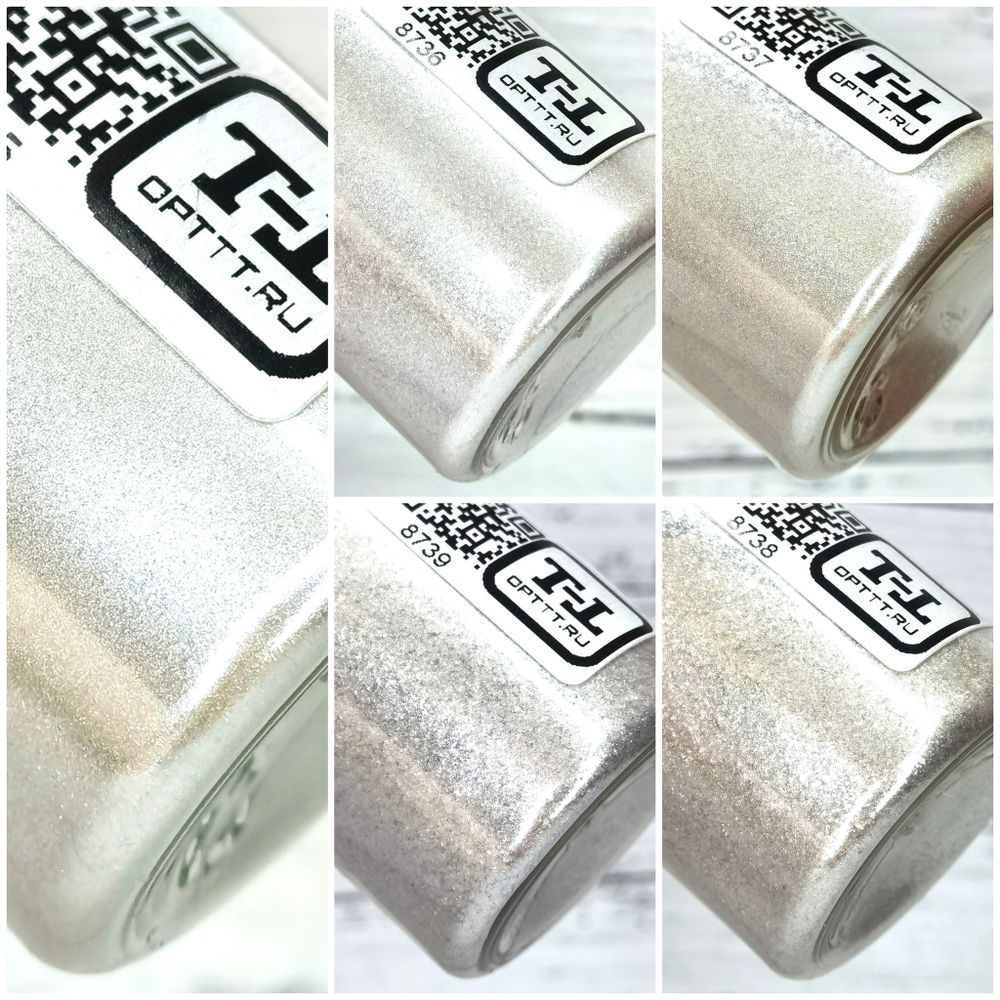 Хайлайтер - шиммер сухой серебряный - набор 5 штук