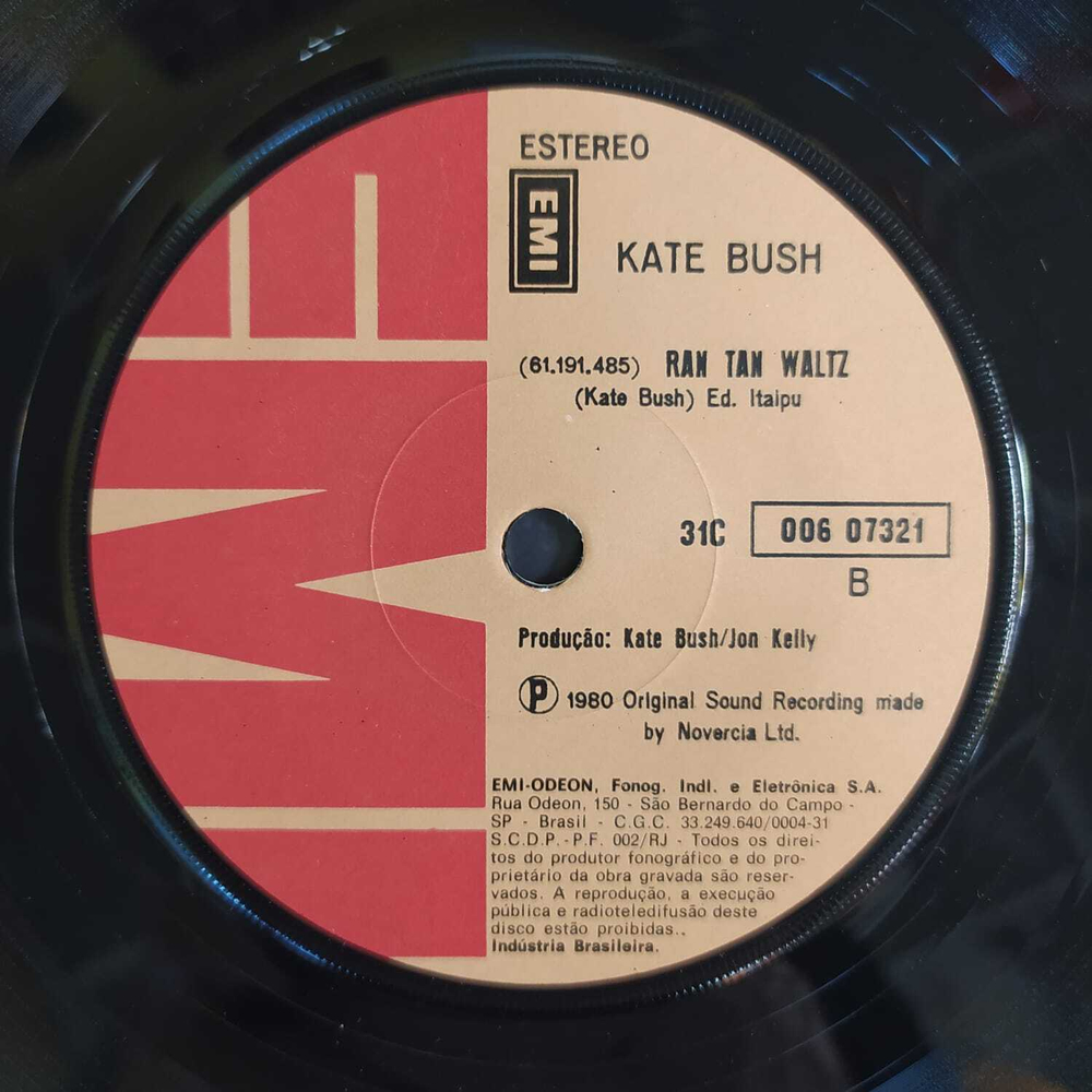 Kate Bush - Babooshka (Бразилия 1980г.) 7", Single, 33 ⅓ RPM