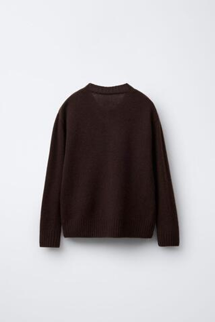 ZARA Х BENSIMON ® СВИТЕР ИЗ СМЕСОВОЙ ШЕРСТИ, КОРИЧНЕВЫЙ