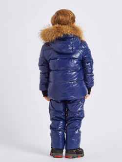 Детский пуховый лакированный зимний костюм Moncler