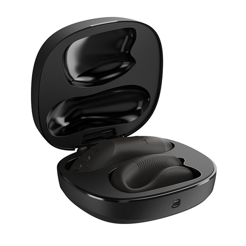 Черный вибратор 8см для пар с пультом ДУ и управлением через приложение We-Vibe Chorus Pro Satin Black SNSP1SG9