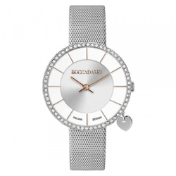 Часы Boccadamo Mya33 Silver White MX008 BW/S  с минеральным стеклом, кристаллами Swarovski