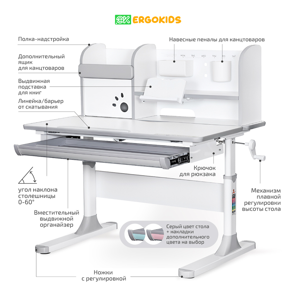 Комплект стол Edmonton Multicolor+ кресло Ortoback Duo серый