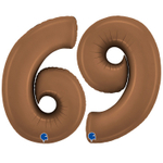 Шар фольгированный Цифра 6 101 см (Коричневый)