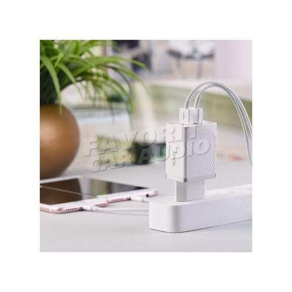 СЗУ 2 USB HOCO C43A Vast 2400mAh пластик белый