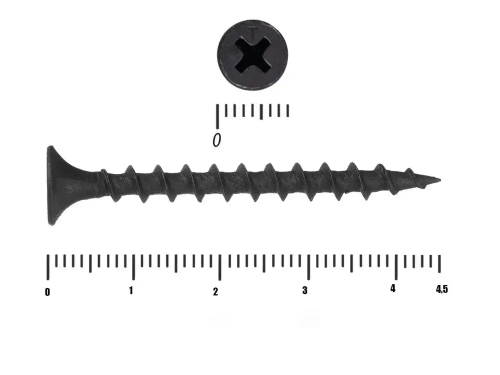 Саморезы по дереву, 3,5мм*45мм, черный, 100 штук