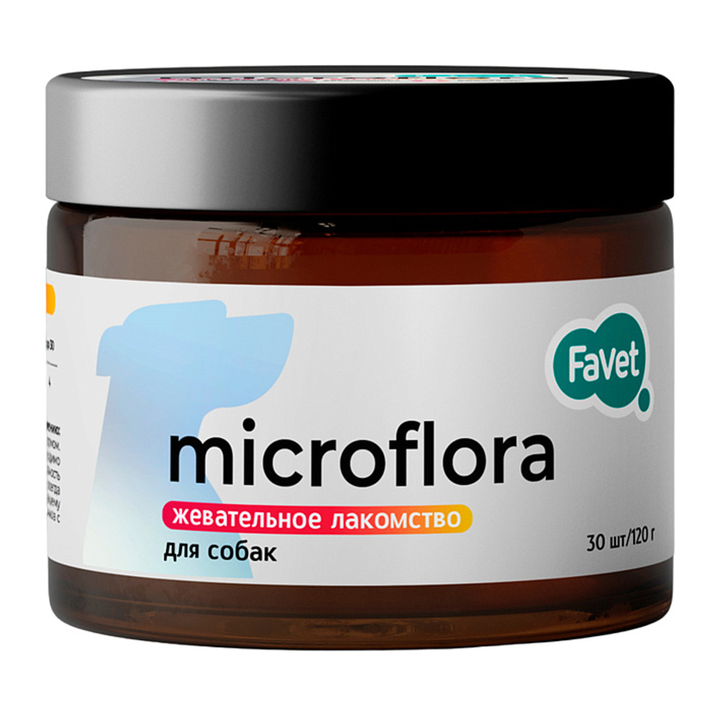 Функциональное лакомство Favet SuperFlora Soft Chews для пищеварительной системы для собак, 120г