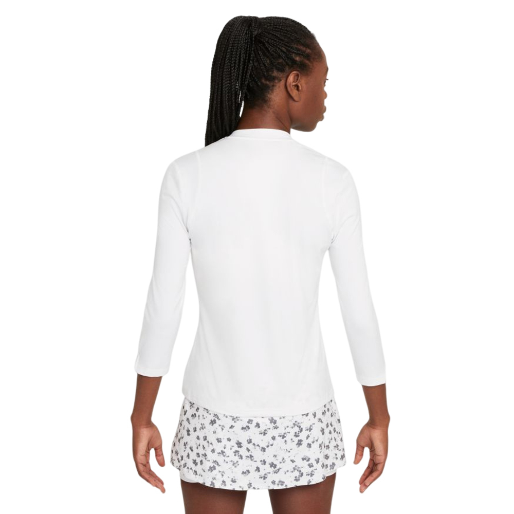 Женская футболка теннисная (Дл.Рукава) Nike Court Victory Dri-Fit Top 3/4 Sleeve W - white/black