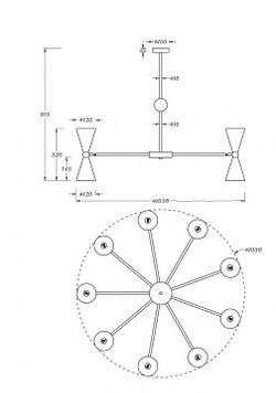 Люстра на штанге Maytoni Vesper MOD108PL-18GB