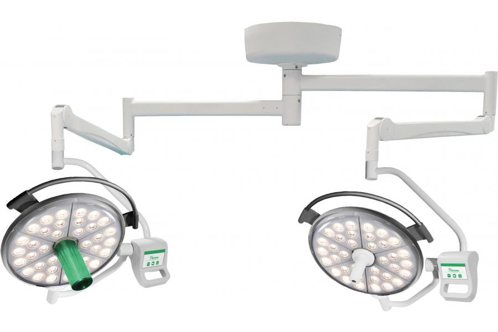 Потолочный двухблочный светодиодный операционный светильник Паналед-120/120 с видеокамерой HD
