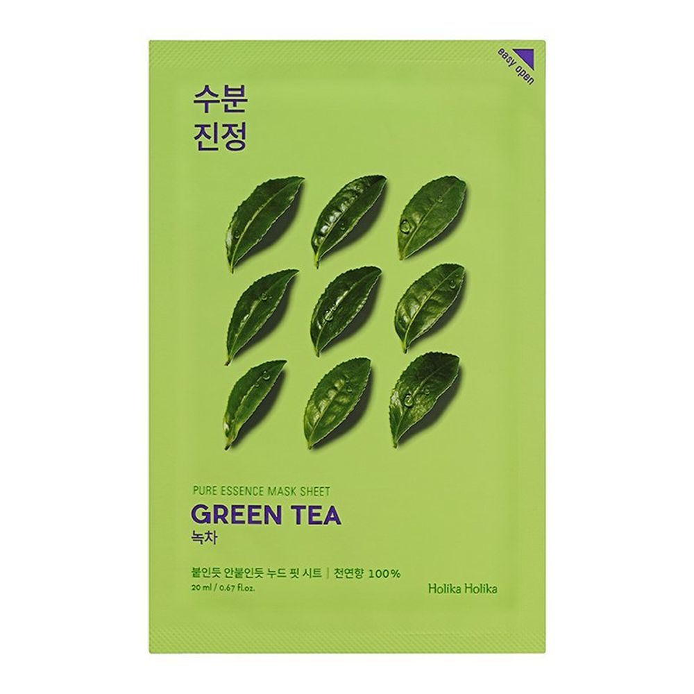 Тканевая маска с экстрактом зеленого чая HOLIKA HOLIKA Pure Essence Mask Sheet Green Tea