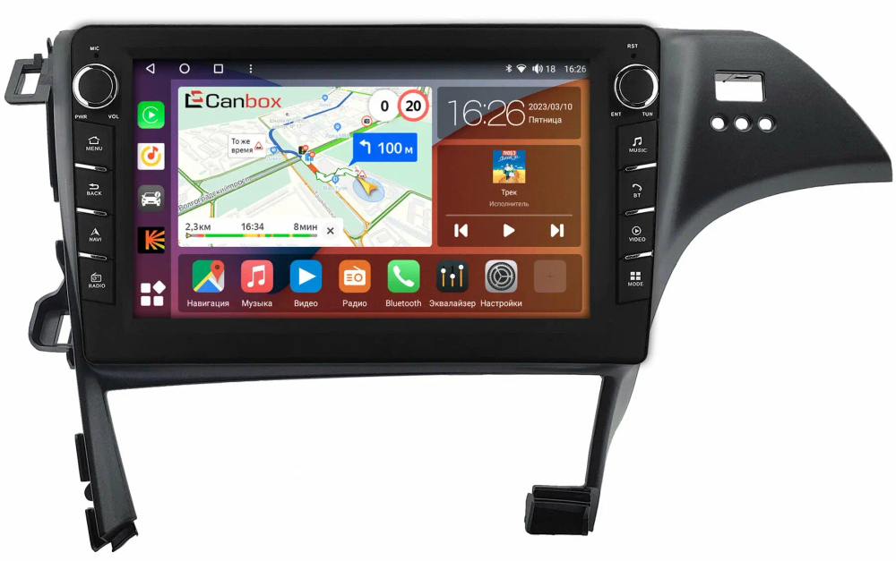 Магнитола для Toyota Prius 30 2009-2015 (правый руль, рамка под 10") - Canbox 10-0487 Android 10, ТОП процессор, CarPlay, 4G SIM-слот