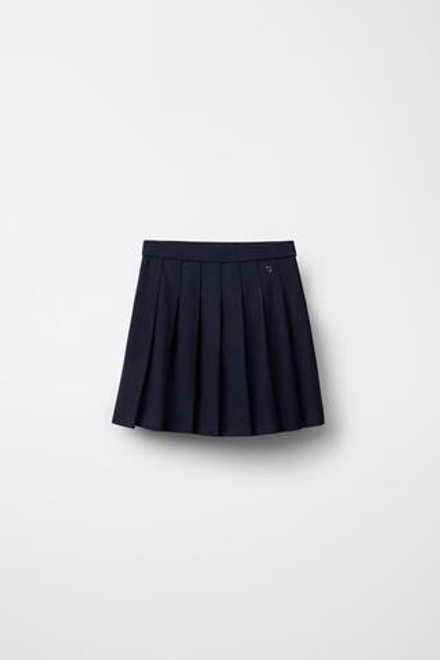 ZARA ЮБКА В СКЛАДКУ С ДЕТАЛЬЮ «СЕРДЦЕ», МОРСКОЙ СИНИЙ