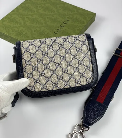 Мини-сумка Gucci Horsebit 1955 с узором Gg