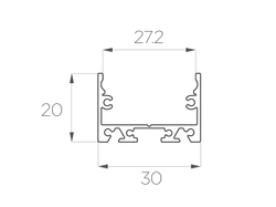 Профиль накладной алюминиевый LC-LP-2030-2 Anod