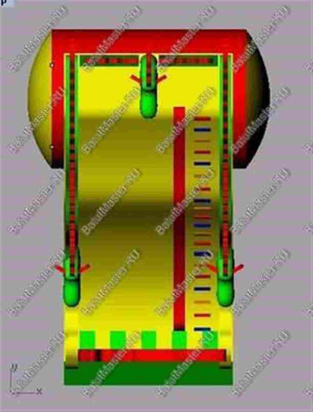 Коммерческий надувной батут-горка "Огненный дракон" 15*7*11 м