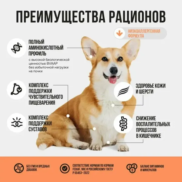 Уценка! Пвр. упак. / Сухой корм BOWL WOW для взрослых собак средних пород с ягненком, индейкой, рисом и добавлением моркови