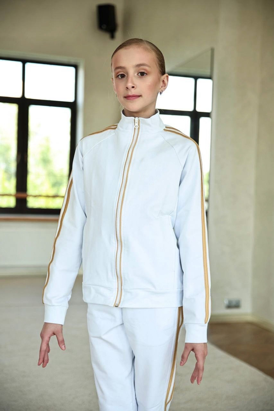 Спортивный костюм Гран При с лампасами белый