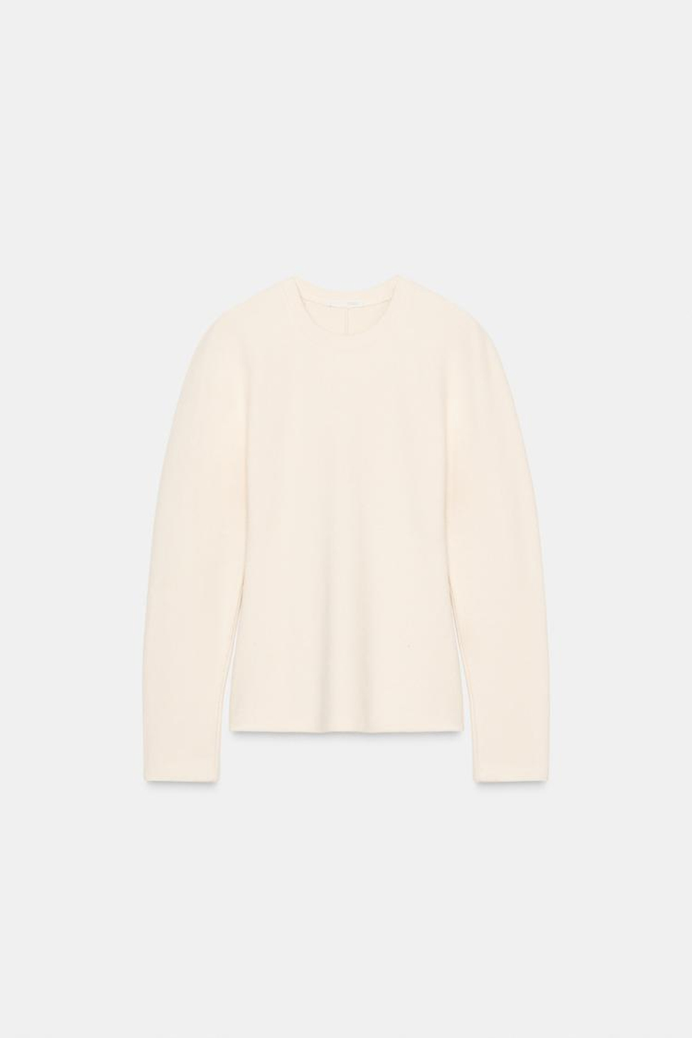 ZARA МЯГКИЙ СВИТШОТ С ДЛИННЫМ РУКАВОМ, ЭКРЮ