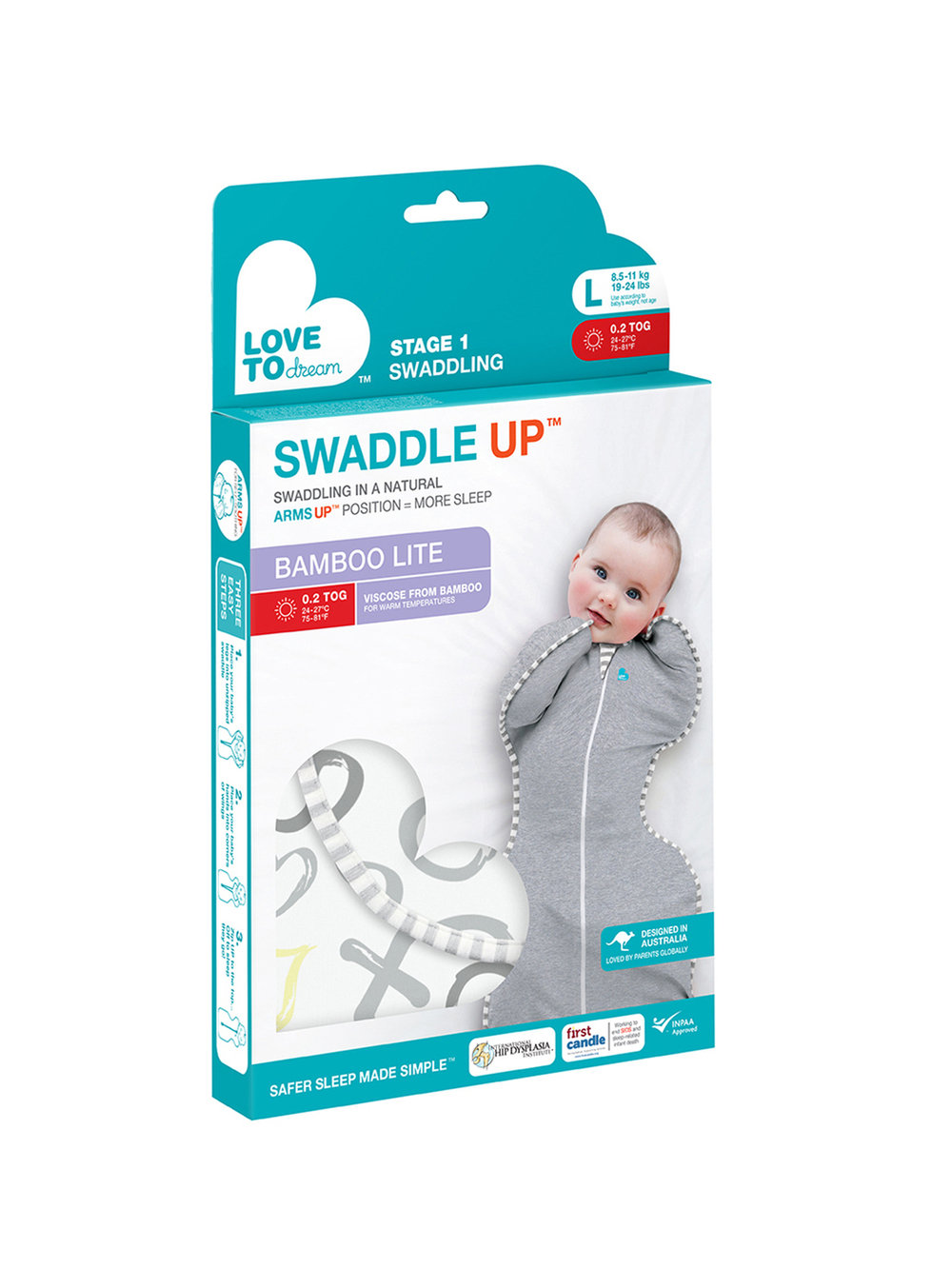 Спальный мешочек 1-го этапа Love To Dream Swaddle UP Bamboo Белый