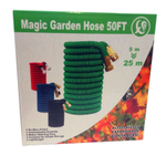 Садовый шланг для полива, растягивающийся, латунные разъемы, с пистолетом, красный