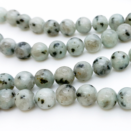 Пегматит амазонитовый бусины, диаметр 8,3-8,4 мм, цена за 22-23 шт (1/2 нити)