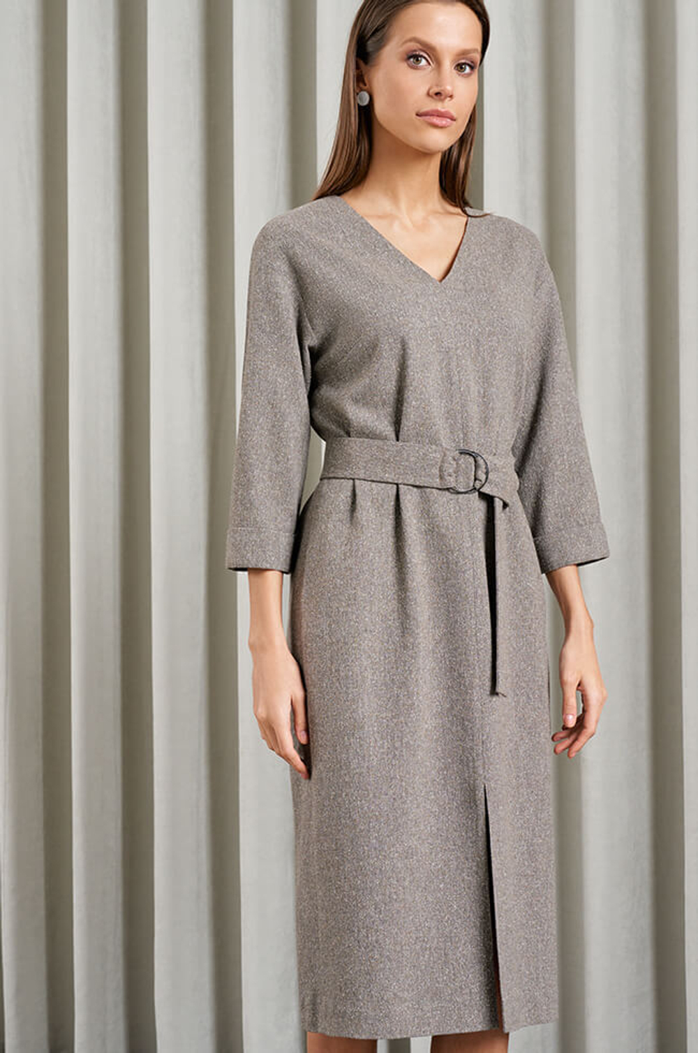 51512 Платье женское (пепельно-бежевый меланж)