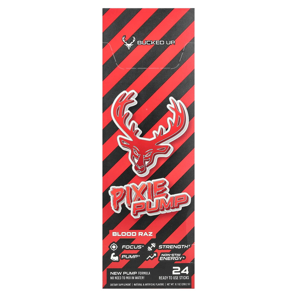 Bucked Up, Pixie Pump, Blood Raz, 24 палочки по 10,8 г (0,38 унции)