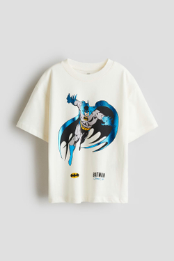 H&M Футболка оверсайз с принтом, белый