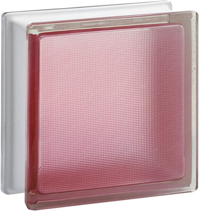 Стеклоблок самба розовый окрашенный изнутри  Vitrablok 19x19x8