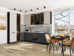 Прямая модульная кухня Евро Лайн-07 Агат/Антрацит - Graphite 2340*2000/3000*600