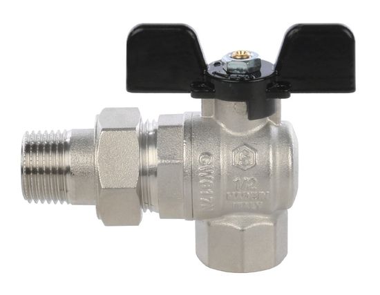 Кран шаровый Stout 1" ВР/НР полнопроходной угловой (бабочка) SVB-0008-000025