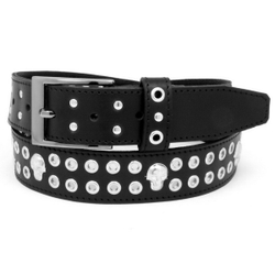 Ремень люверс 2 ряда + череп (черная нить) (136)