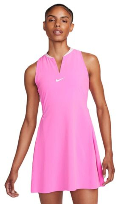 Теннисное платье Nike Court Dri-Fit Advantage Club Dress - playful pink/white
